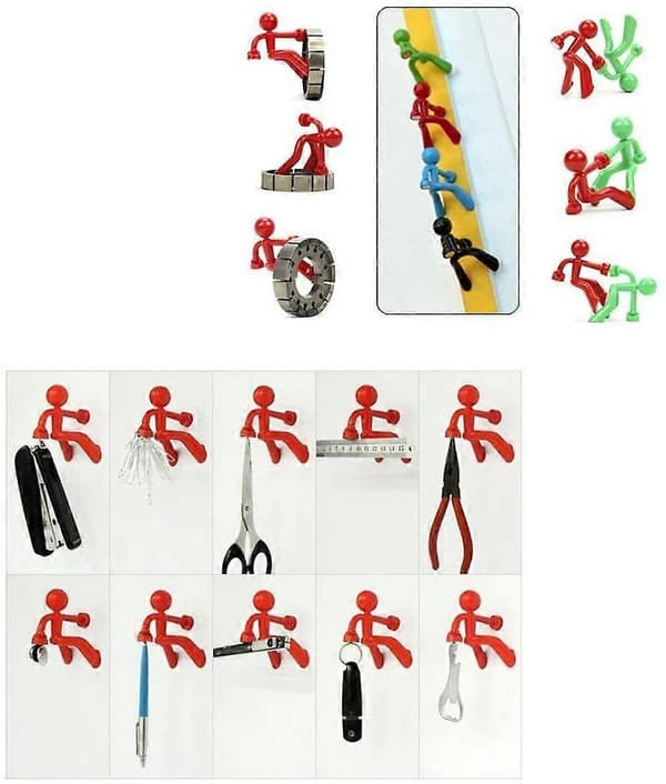 Set med 4 starka magnetiska nyckelhållarkrokar för väggmontering