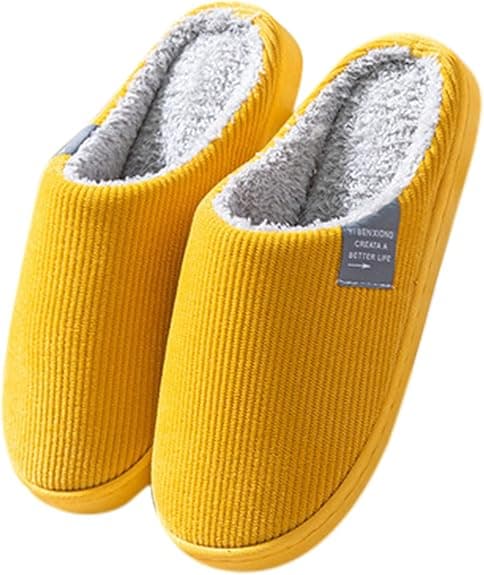 Dame hjemmesko, dame vinter hjemmesko, komfortable hjemmesko, varme patch-forede sko, dame vinter hjemmesko gul Yellow 40-41