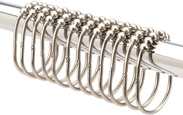 12 Pcs Wide Shower Curtain Rings/Hooks Set, Decorative Brushed