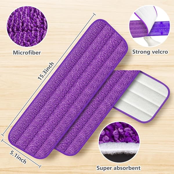 Moppepuder Refill - 7 Stykker - Moppe Refill - Mopper - Våd & Tør til Hjemmerengøring - Genanvendelige Moppepuder