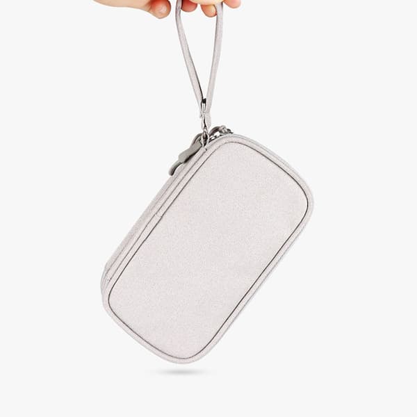 Cable Bag Travel Portable Storage Data Cable Organizer Headphones Grey Gray Gray L