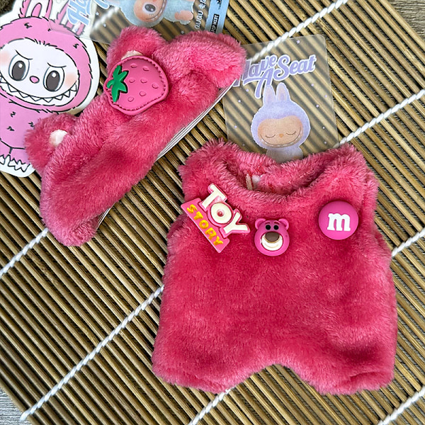 1 set Labubu-kläder, liten jordgubbe (hårband + kläder)^^ou 2