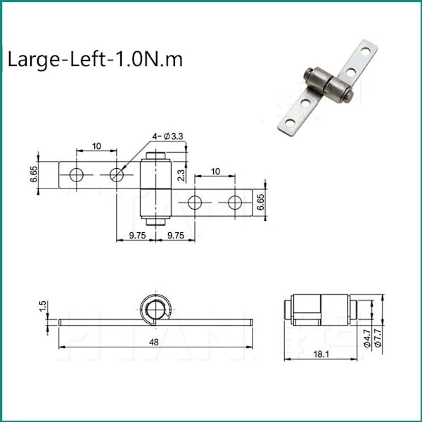 360 Graders Dreiemoment Hengsel Lite Metall Dempende Hengsel 12 12 12 12