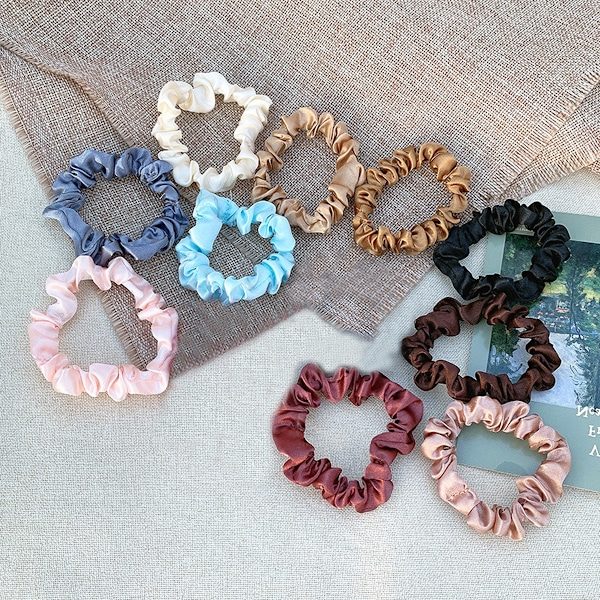 10 st satin hårscrunchies, elastiska sidenhårband smala hårsnoddar, halkfria hästsvanshållare band, söta hästsvanshållare håraccessoarer för