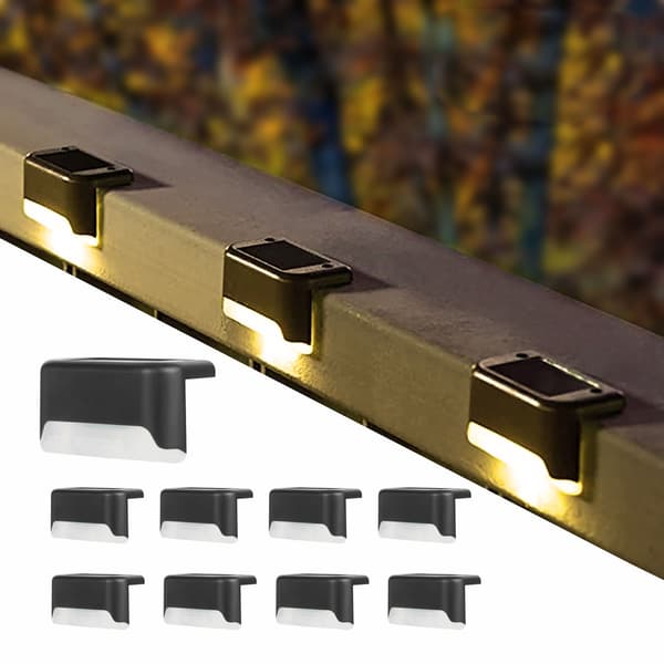 Professionel solcelle udendørs belysning trådløs (8 stk) Sort Black shell warm light