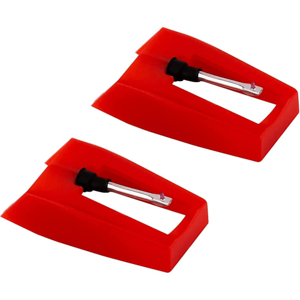 2-pack fononålar för skivspelare, ersättningstillbehör för vinylspelare (röd)