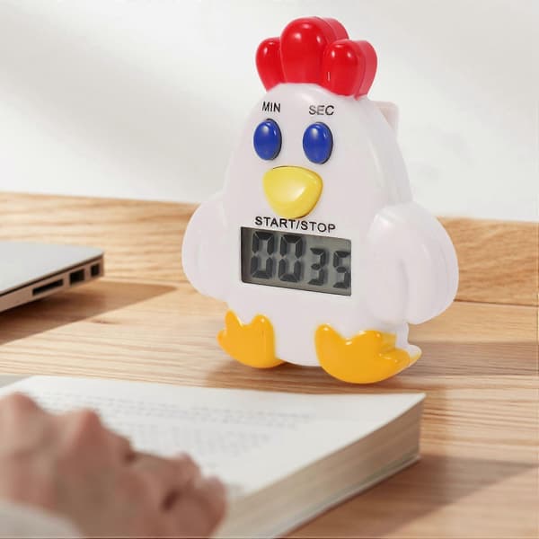 Digital LCD-timer for kjøkken, 99 minutter 59 sekunder, nedtelling, klemme, kyllingalarm