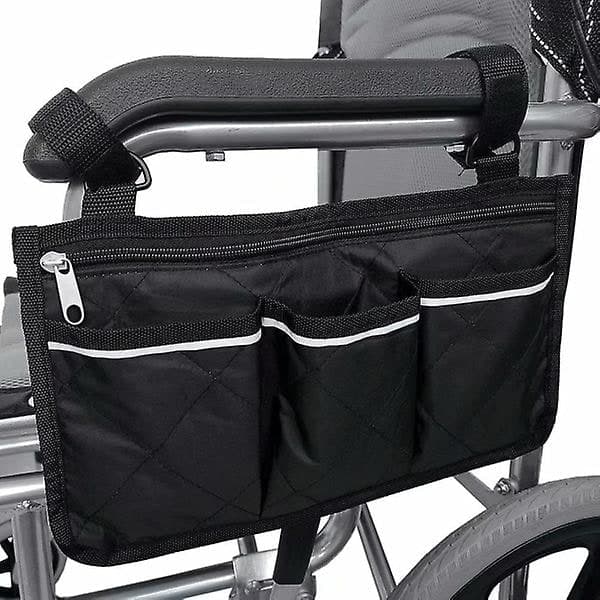 Rullstolveske med lommer (svart, 32,5 X 18 cm)