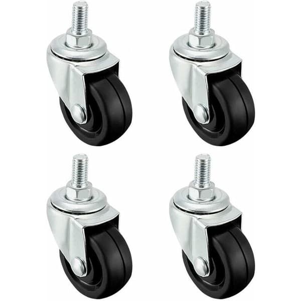 4 kpl 40 mm kumipyörät M8-kierretangolla