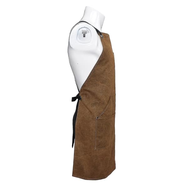 Auspicious 24\"x37\" Leather Welding Apron for Workshop with Heat Resistance and Flame Retardant