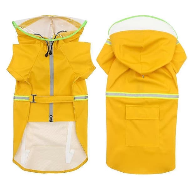 Vandtæt regnfrakke til kæledyr med refleksstriber 4xl 4xl Yellow