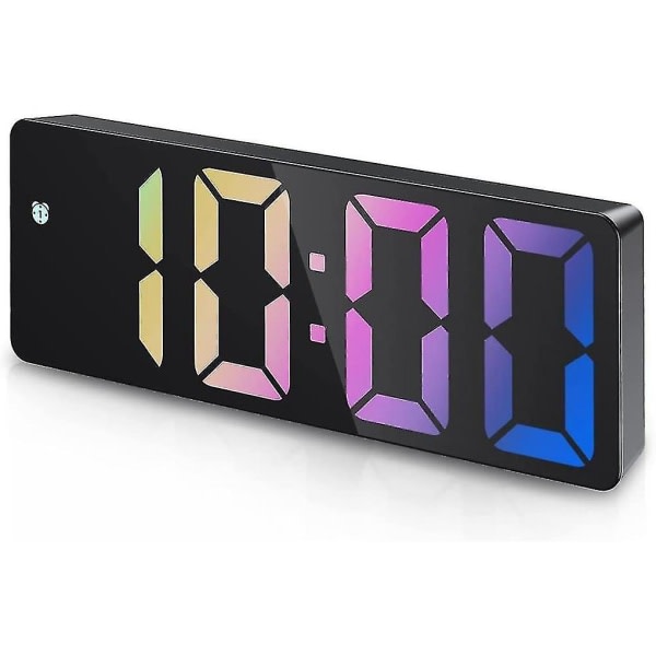 Digital väckarklocka, LED-klocka för sovrummet, elektronisk skrivbordslocka med temperaturdisplay för H