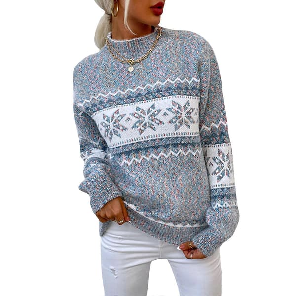 Dam Pullover Tröja Jultröja Varm Pullover Tröjor Jumper Jul Turtleneck Tröja Rosa Pink XL