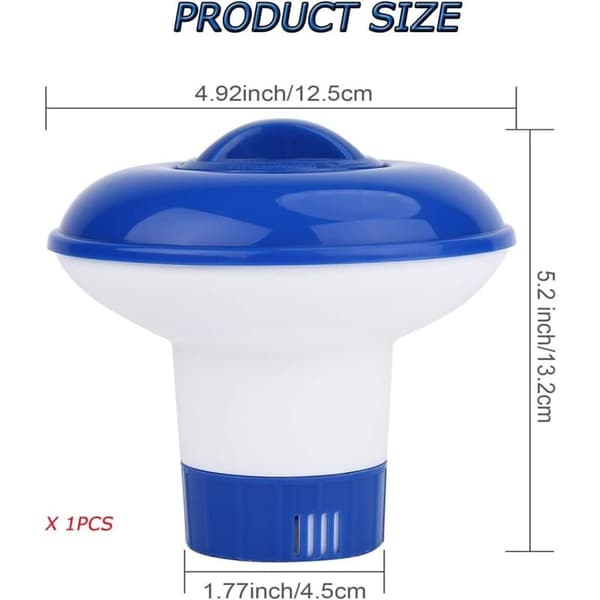 4 stk. Flydende pooldispenser, 12,7 cm flydende klordispenser, automatisk klordispenser, justerbar flydende tabletboks, pooldispenser til klor