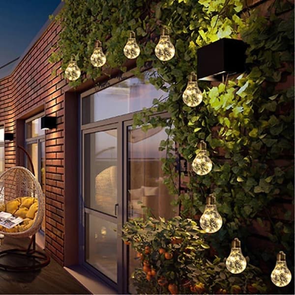 Kobbertrådslampe Lysstreng 4m 10 LED Fe-lys Batteri Have