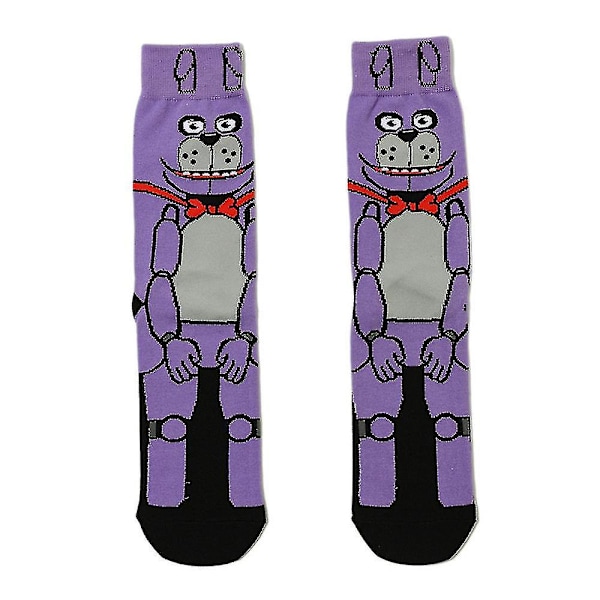 Par Five Nights at Freddy's Inspirerade Strumpor - Skräckspelskaraktär Cartoon Strumpor - Roliga Nyhetsskräckstrumpor - Kreativa Presenter