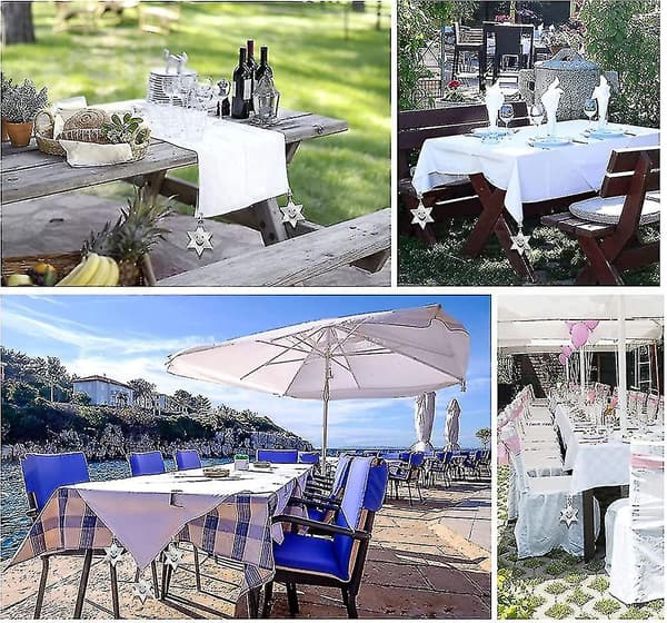 6 stk. dukklips i rustfritt stål, utendørs dukvekter, duk
