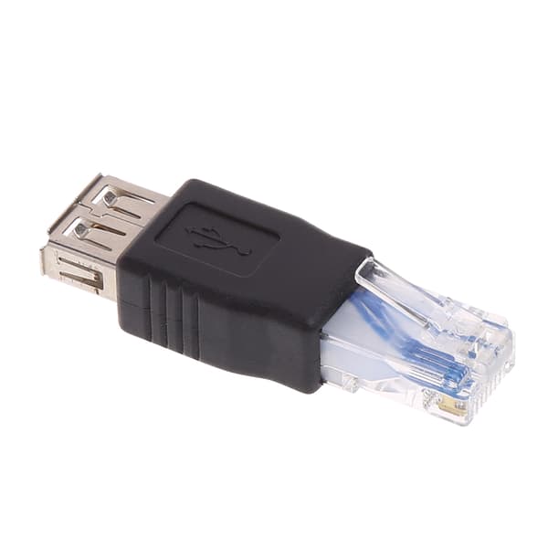 1 kpl USB 2.0 -sovitin, tyyppi A naaras - RJ45 uros -sovitinmuunnin