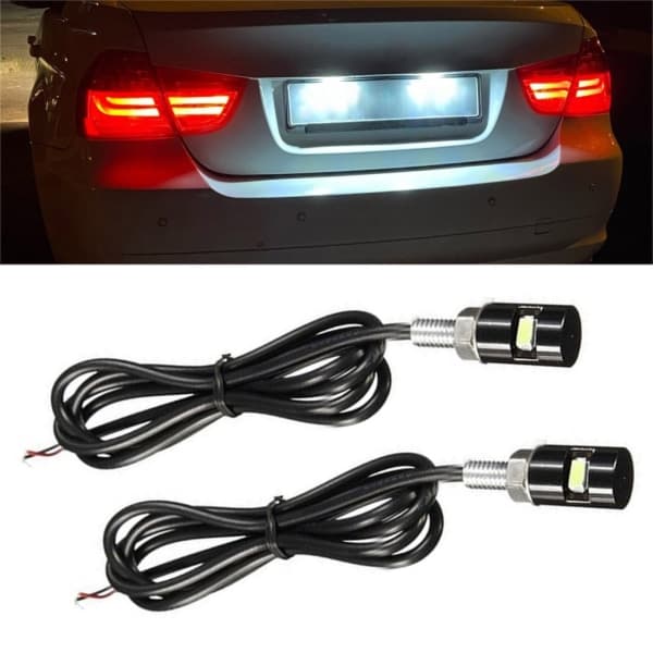 12V LED nummerpladelys til motorcykel, LED baglys, universelle 12V 5630 hvide lamper, blinklys null - 1
