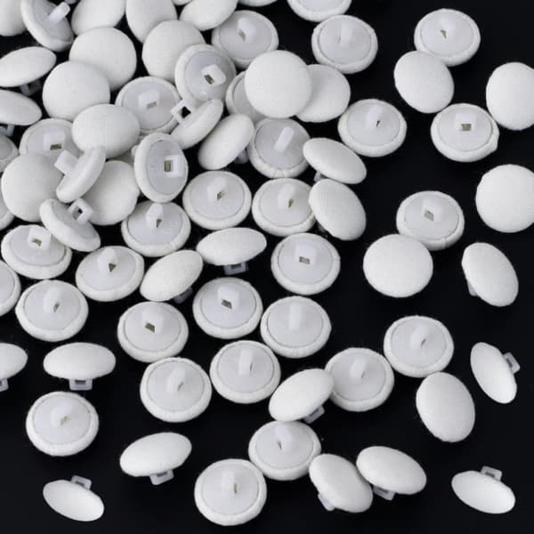 70 stk 12,5 mm smokingknapp hvit knapp stoffkledd
