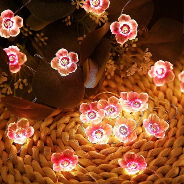 30 LED lyserøde kirsebærblomst fe-lys, batteridrevet, jul
