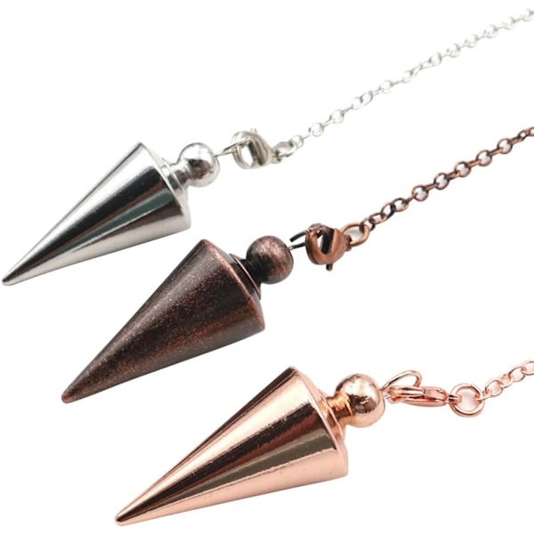 Andlig pendel i koppar för spådom, healing, slagruta, wicca, balansering, spetsig konformad hängsmycke pendel red copper