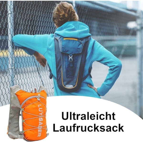 Löparväst med vätskereservoar, löparväst med vätskepåse | Vandringsryggsäck med 1,5 L vätskepåse, reflex - Andningsbar löparryggsäck