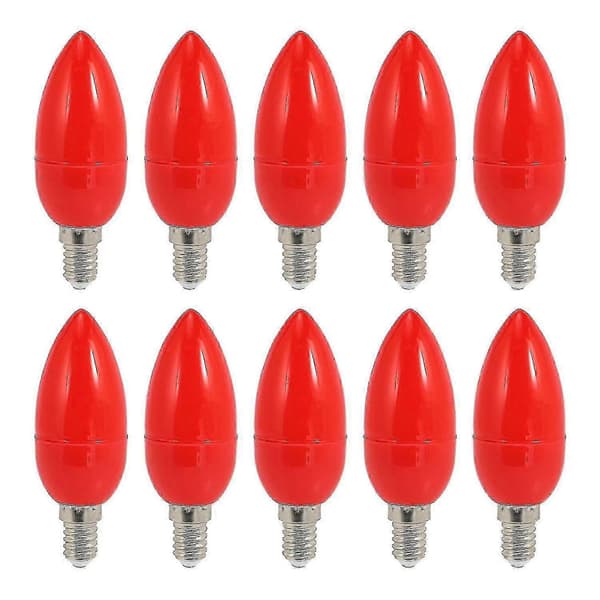 10x LED Røde Energibesparende e14 Lyspærer Fortune Lampe Gud Lys
