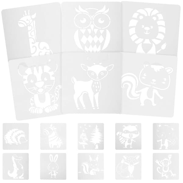 16 stk. stencils til maling af dyr, stencils til maling af dyr, form til børn