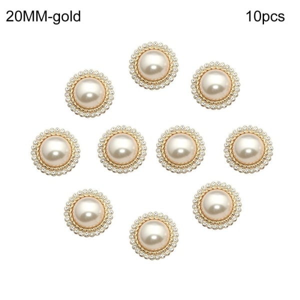 10 stk. Perle Klesknapper Skjorteknapper GULL 15MM10STK 10STK gull 15MM10stk-10stk