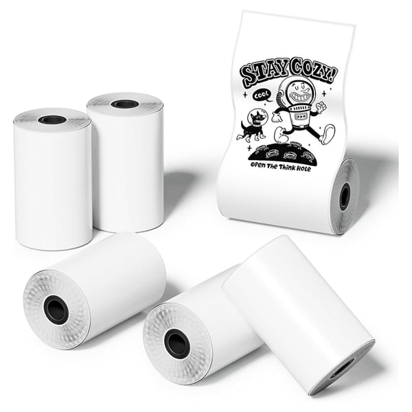 6 rullaa Mini Pocket Printer -tarroja, 30 X 57 mm itseliimautuvaa lämpöpaperia Pocket Printerille (hs)