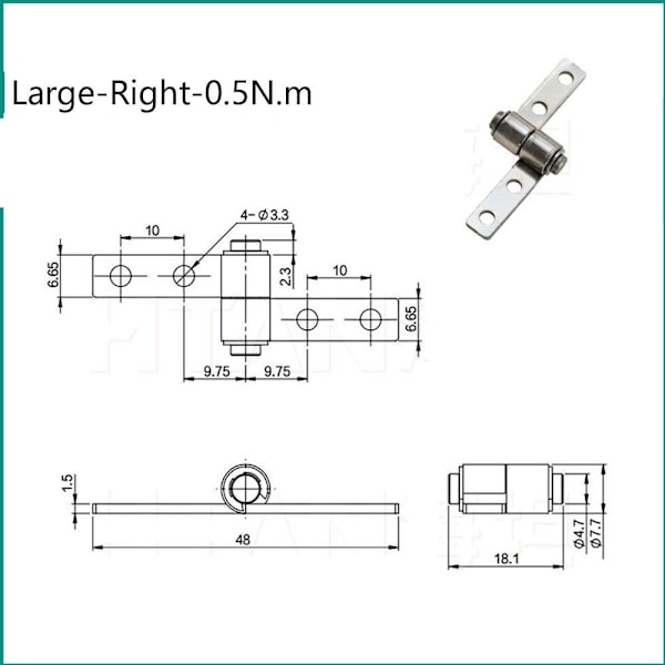 360 Graders Dreiemoment Hengsel Lite Metall Dempende Hengsel 12 12 12 12