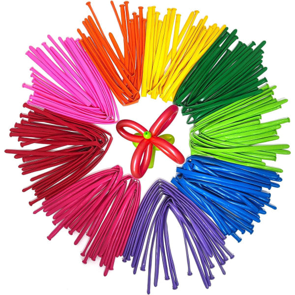 100 stykker ballonger, lange ballonger for ballongdyr, twiste