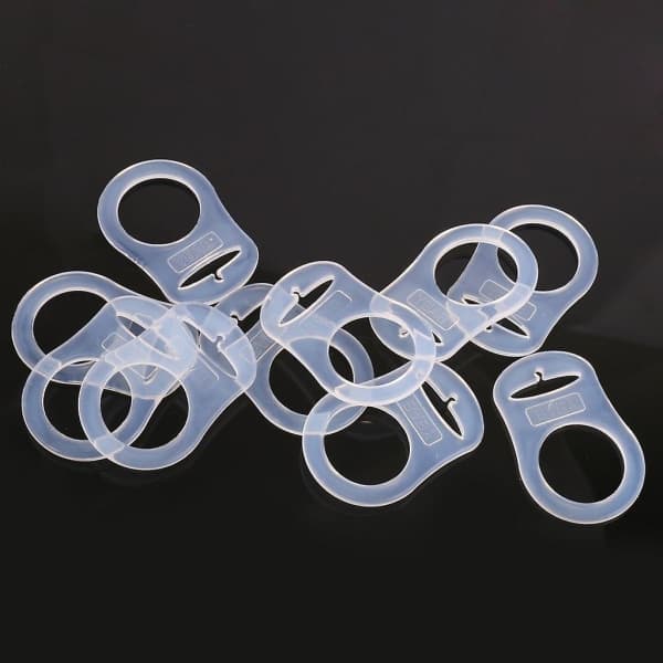 10 stk. Knap Silikonering Knapholder Dukkeadapter Transparent