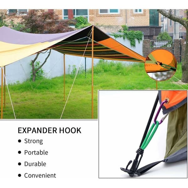 12 stk. strammekroker, presenningsstrammekrok elastiske campingstrammere med krok, elastisk stropp for presenninger