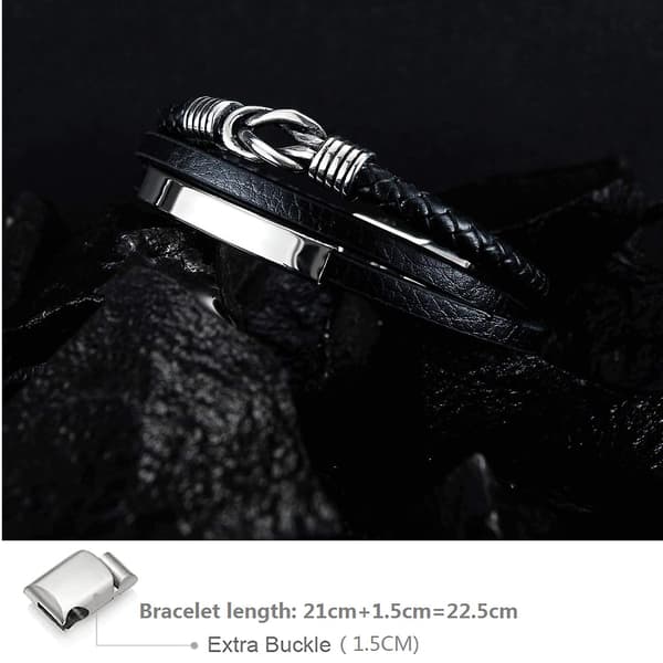 Læderarmbånd til mænd, ægte læderarmbånd