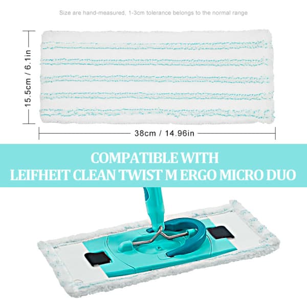 3 stk Leifheit Clean Mop erstatning til våd og tør brug Micr