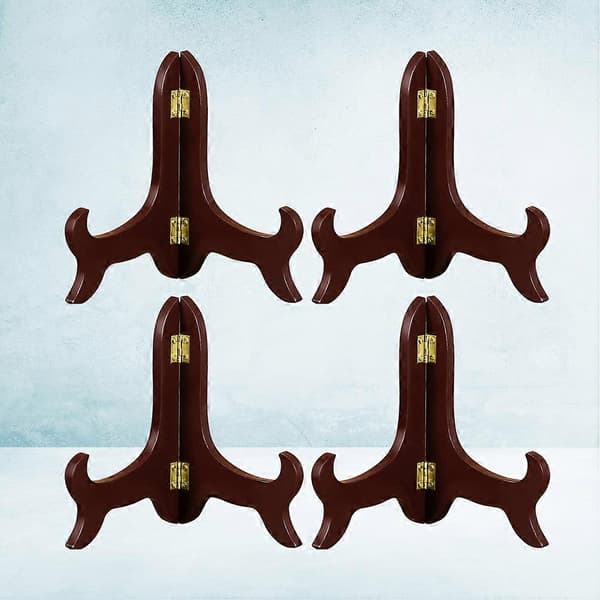 4 stk. Bilderammestativ Flatdisplay Staffeli Dekorativ Flat Holder Tre Display Stativ Flatdisplay