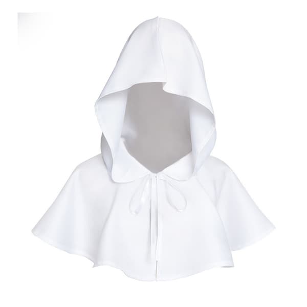 Halloween Hætte Kappe Sjal Polyester Middelalder Hætte Hat Foto Rekvisit White