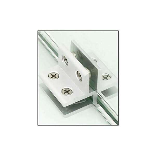 Set med 4 T-formade glasklämmor för 3 sidopaneler, duschar, bord, klämspaneler 10-12 mm