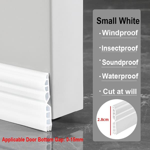 100 cm Dør Bund Tætningsliste Trækstopper LILLE Small White-28mm Small White-28mm