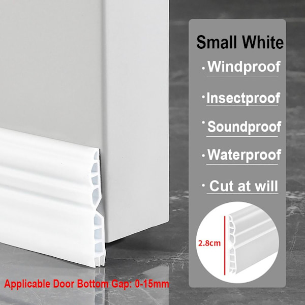 100 cm Tätningslist för Dörrbotten Dragskydd LITEN Small White-28mm Small White-28mm
