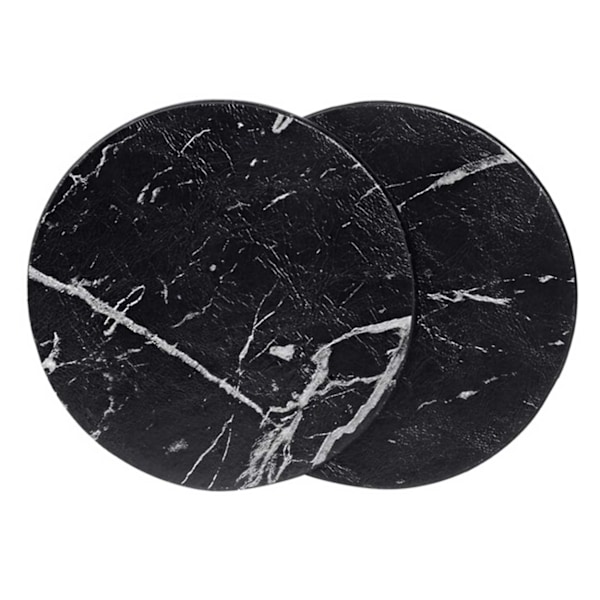 6-pak Vendbare Glasbrikker Sort Marmor PU med Holder sort