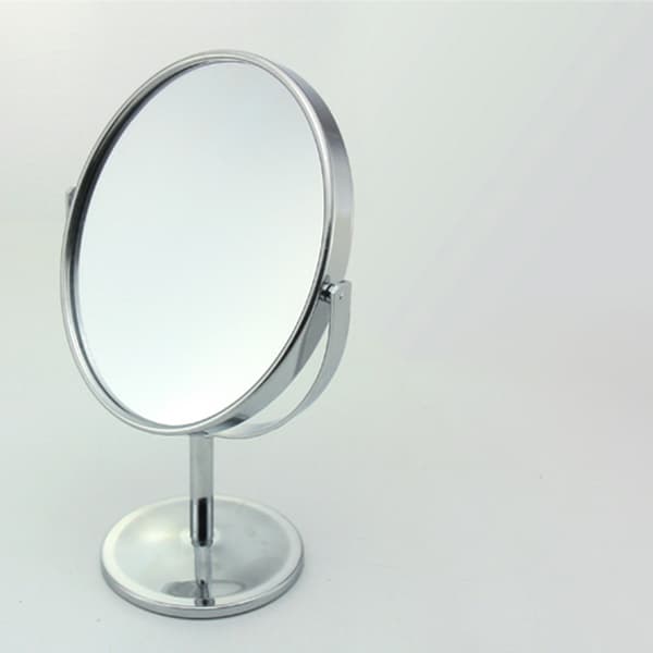 Moderne dobbeltsidet spejl, nikkel, 10 cm
