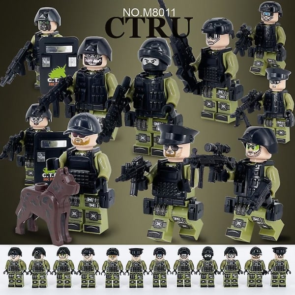Militærserie Byggelegetøj 12 Minifigurer