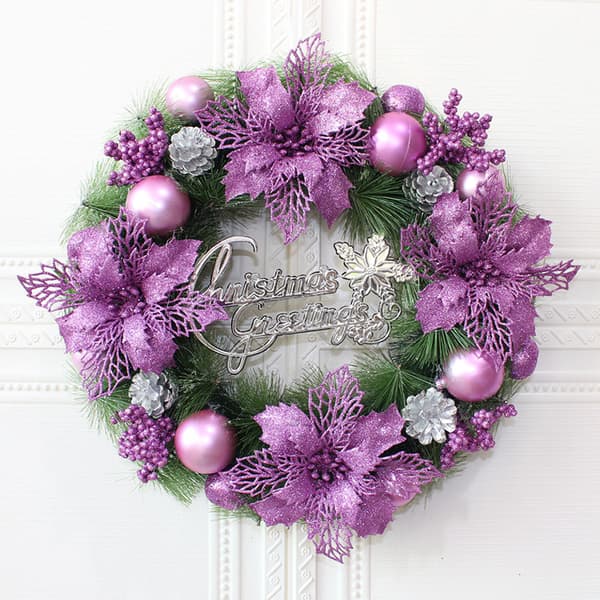 Julekrans, Juledekorationer, 30 CM, Lilla