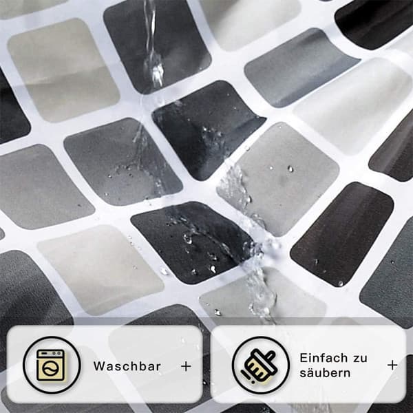 Duschdraperi Mosaik Vattentätt Polyesterduschdraperi (220 bred * 200 hög CM)