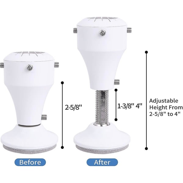 Möbelhöjare, justerbar höjd 7-10cm, passar stol Bord Skrivbordssoffa Ben Diameter 1-1/8"-1-5/8", Vit 1 Pack