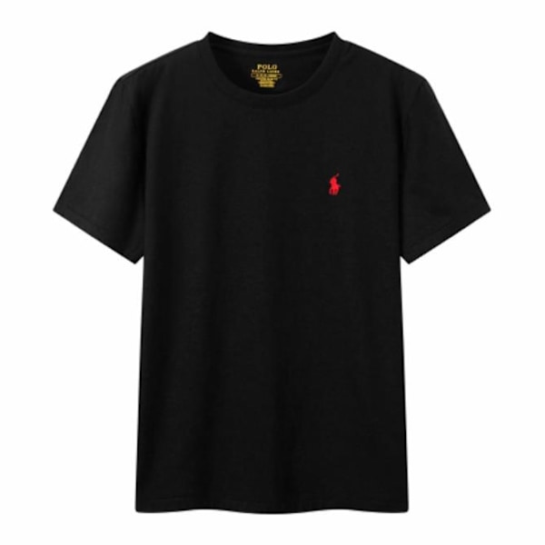(Specialerbjudanden!) Polo Ralph Lauren T-shirt Herr Bomull Kortärmad Rundhals Pullover Tee Toppar Svart L Black