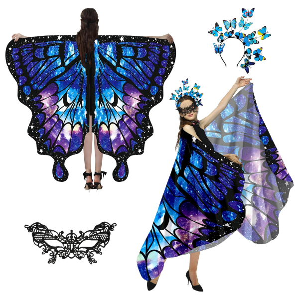 Forvandl dig til en smuk sommerfugl - Dame sommerfugl kostumevinger - Perfekt til karnevalsfester, Halloween og Cosplay!